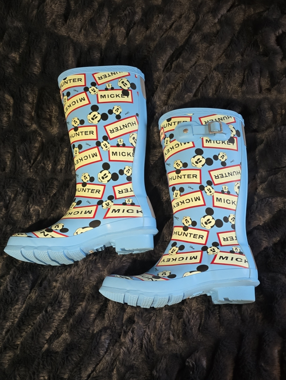 Hunter Kids Light Blue Mickey Mouse Rain Boots